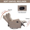 CAVINAS Heat Massage Manual Recliner Chair with Rocker, Fabric Glider Recliner Chair for Living Room,  360 Degree Swivel Chair, Convertible Chairs - 4 of 4