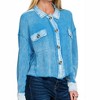 Women's Acid Wash Waffle Knit Crop Shacket - ZENANA - 2 of 3