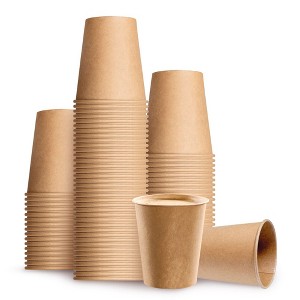 Cheer Collection 12oz Disposable Paper Cups - Natural Brown - 1 of 4