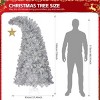 Angel Sar 6ft Silver Bent Top Pre-lit Christmas Tree, Hinged Artificial Xmas Tree with 300 LEDs & Remote, 900 Branch Tips, Golden Star Topper - 3 of 4