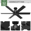 Hunter 52" Kennicott Ceiling Fan Matte Black Finish - Damp Rated, Wall Control, 6 Blades, Whisper-Quiet Motor, SureSpeed Guarantee - 2 of 3
