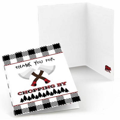 Big Dot of Happiness Lumberjack - Channel the Flannel - Buffalo Plaid Party Thank You Cards (8 Count)