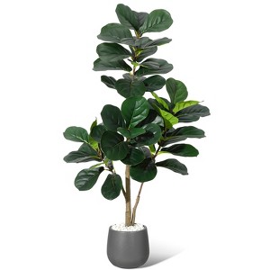 Fiddle Leaf Fig Tree Artificial with 108 Leaves, Indoor Fake Floor Plant for Home Office Living Room Decor, Green - 1 of 4