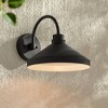 Possini Euro Design Davrin 9 3/4" High Modern Outdoor Wall Light Fixture Mount Porch House Exterior Dark Sky Weatherproof Sand Black Finish Aluminum - 2 of 4