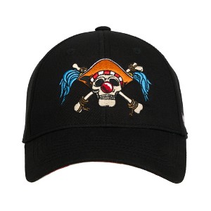 One Piece Live Action Buggy Straw Hat Pirates Emblem Black Traditional Adjustable Hat - 1 of 4