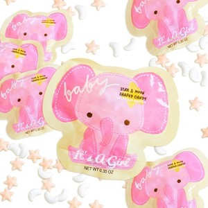 4YoreElves ‘It’s A Girl’ Baby Shower Party Favors Candy Elephant Pouches - 8.4oz/24ct - 1 of 4