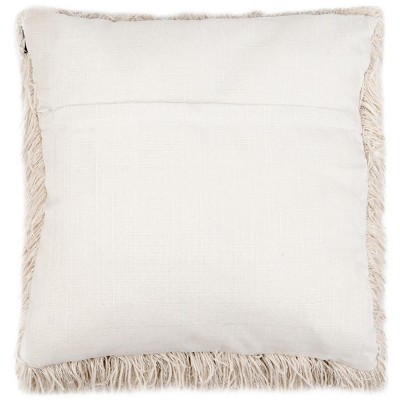 20'' Off-White Shag Plush Decorative Pillow