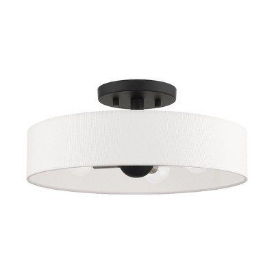 Venlo Contemporary 4-Light Drum Semi-Flush Mount in Black/Brushed Nickel