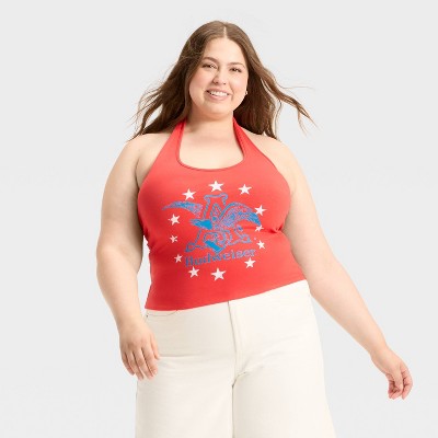 Women's Budweiser Halter Graphic Tank Top - Red