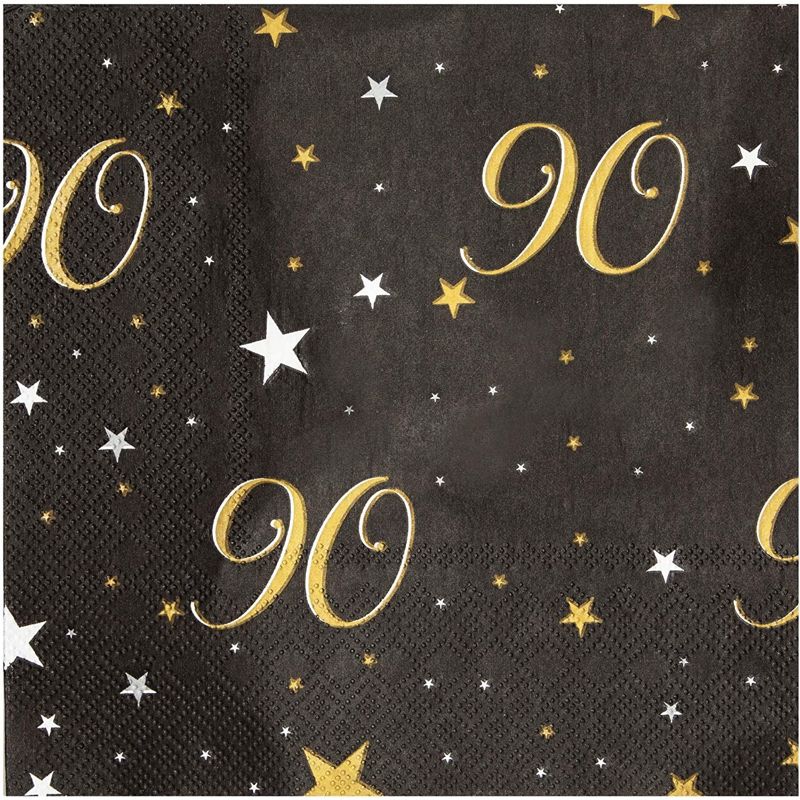 Sparkle and Bash 100 Pack 90th Birthday Paper Luncheon Napkins for 90 Years Celebration, Anniversary Party, 6.5", 3 of 8