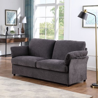 2-seater Chenille Fabric Sofa With Thick Cushions, Loveseat For Small ...