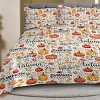 Pumpkin Autumn Leaves Design Quilt Set 3 Pieces King Size All Seasons Bedding Quilt Bed Set with 2 Pillowcases for Kids Teens Adults - 4 of 4