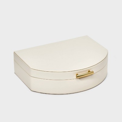 Rounded Jewelry Organizer Box with Mirror - A New Day™ Cream