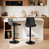 Modern Bar Stools Set Adjustable Swivel Bar Chairs with Back PU Leather for Bar, Dining Room Counter Home Kitchen Barstools - 2 of 4