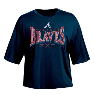 MLB Atlanta Braves Women's Fashion Fit Crop T-Shirt - S : Target