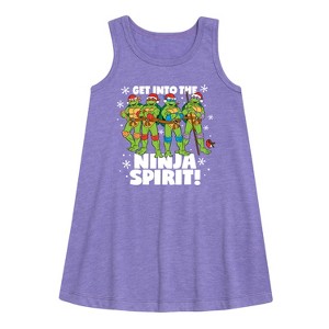 Girls' - Teenage Mutant Ninja Turtles - Get Into The Ninja Spirit Graphic Sleeveless Aline Dress - 1 of 3