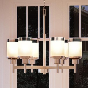 Urban Ambiance Luxury Contemporary Chandelier,  19.75"H x 25"W,  Brushed Nickel Finish, UHP2023 - 1 of 4
