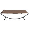 vidaXL Sun Lounger Brown Oxford Fabric, Steel Double Sun Lounger - 3 of 4