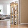 Lighted Glass Curio Cabinet, 6-Tier Display Case with Wood Frame & Glass Doors,Wine Cabinet & Collector Showcase for Kitchen,Pantry-Bulb Included - 2 of 4