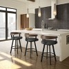 30" Lars Barstool & Gray/Dark Brown - Amisco: Swivel, Upholstered, Metal Frame, Modern Design - 2 of 4