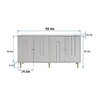 Lyngins Sideboard Buffet Cabinets with 4 Doors,Metal Legs,Handles,Lacquered Wooden Coffee Bar Cabinets,Credenzas for Kitchen,Entryway - 3 of 4