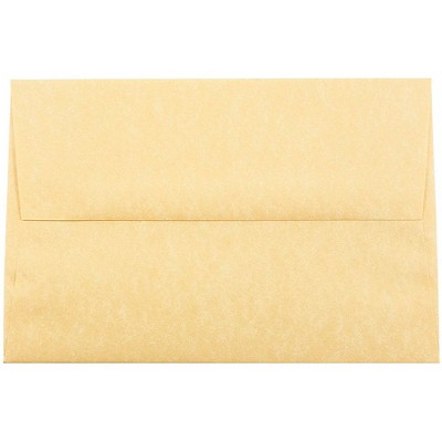 JAM Paper A8 Parchment Invitation Envelopes 5.5 x 8.125 Antique Gold Recycled 16009