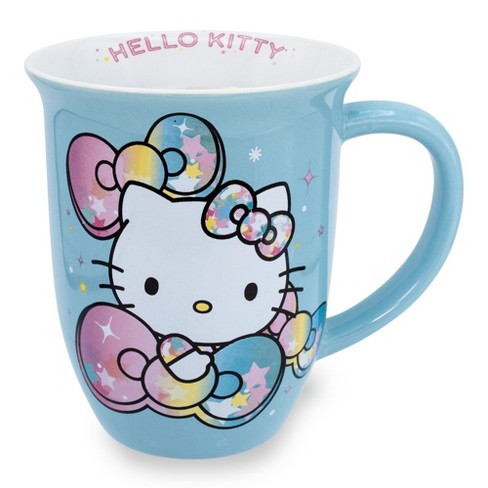 Silver Buffalo Sanrio Hello Kitty Pastel On Rainbow Wide Rim Ceramic ...