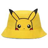 Pokemon Pikachu Big Face Unisex Adult Bucket Hat With 3D Plush