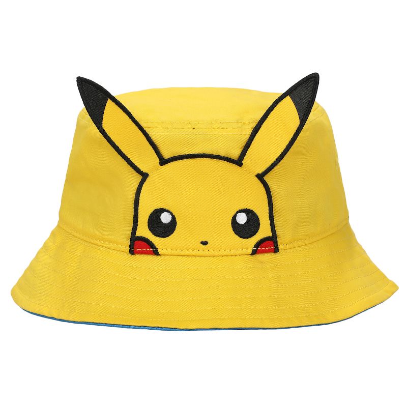 Pokemon Pikachu Big Face Unisex Adult Bucket Hat With 3D Plush, 1 of 7