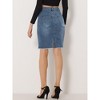 INSPIRE CHIC Women's Basic Distressed High Waist Ripped Hem Washed Jeans Skirt - 4 of 4