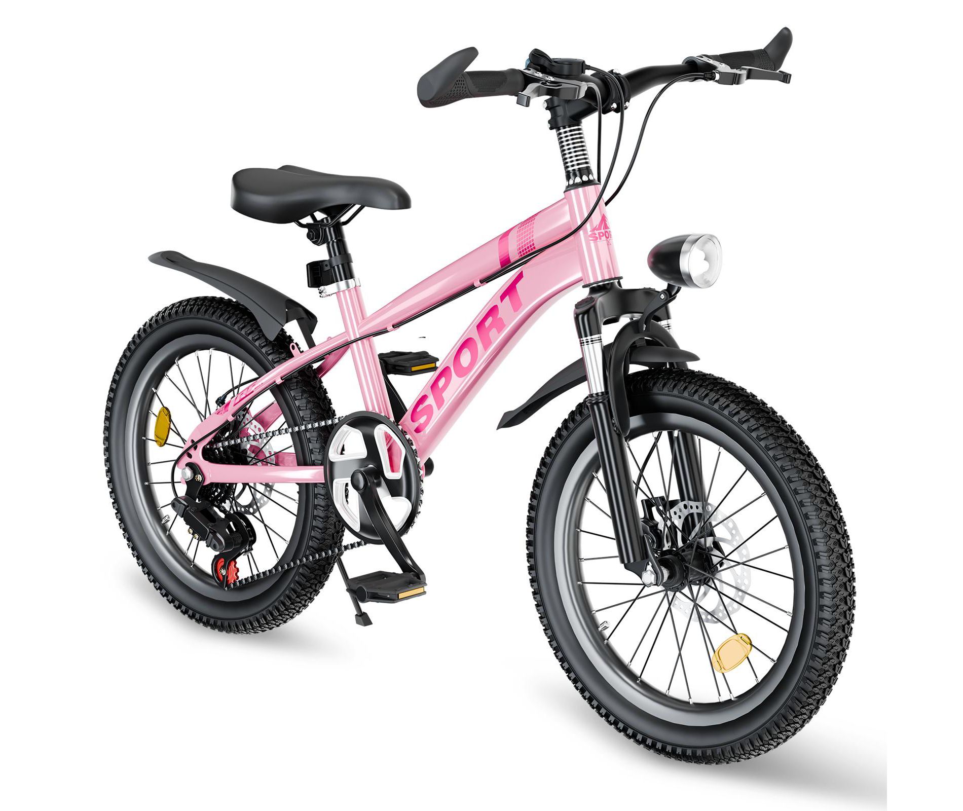 HOMEFUN 20 inch sporty balance kids bike with training wheels and stand Adjustable saddle Suitable,Pink