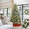 LuxenHome 7Ft Pre-Lit Flocked Fraser Fir Full Artificial Christmas Tree Green - 3 of 4