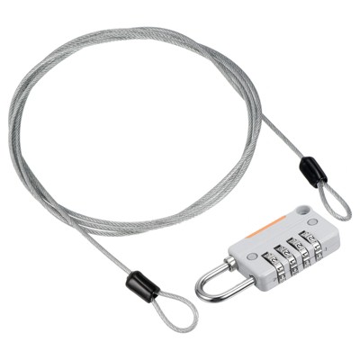 Unique Bargains Locker Luggage Bike 4 Digit Combination Lock with Security Cable Set