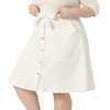 Agnes Orinda Women's Plus Size Denim Tie High Waist Front Button Down A-Line Midi Jeans Skirts - 2 of 4