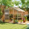 Outsunny 6.6 x 8 ft. Wooden Polycarbonate Greenhouse with Roof Vent and Lockable Door, Walk-in Greenhouse Kit for Backyard, Garden, Patio, Brown - 3 of 4