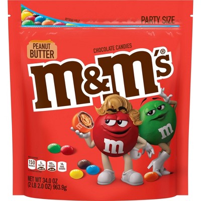 M&M's Party Size Peanut Butter Chocolate Candies - 34oz