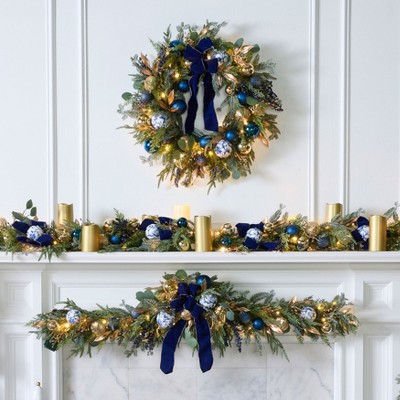 BrylaneHome 36" Pre-Lit Midnight Blue Swag