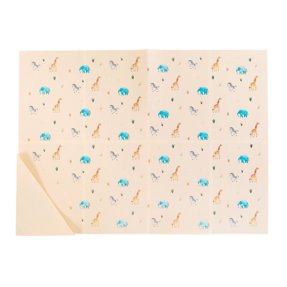 Photos - Tablecloth / Napkin Austin Baby Collection Silicone Foldable Placemat - Safari Warm Cream