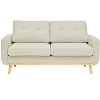 APRILSOUL 67.7" Wide Mid-Century Modern Upholstered Tufted Loveseat Sofa With Wooden Legs - 2 of 4