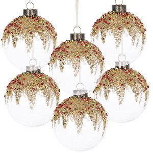 Whisen D3" Christmas Ball Ornaments, Glass Decorative Hanging Ball Christmas Tree Ornaments, Set of 12 - 1 of 4