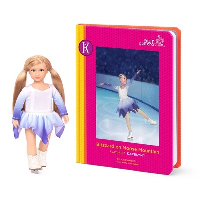 Our Generation Read & Play Set - 6" Ice Skating Mini Doll Katelyn with Storybook