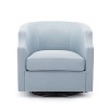 Okak Elegant Linen Swivel Chair Accent Chair with Soft Cushion Glider Barrel Sofa Chair with Metal Base for Lounge Bedroom - 2 of 4