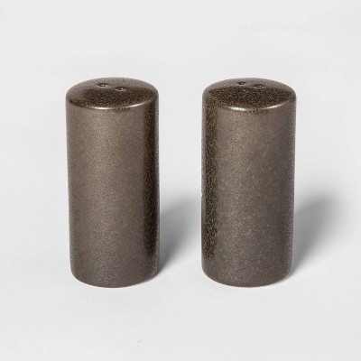 2pc Stoneware Tilley Salt and Pepper Shaker Set Black - Project 62™