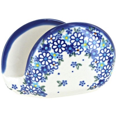 Blue Rose Polish Pottery Daisy Maze Small Napkin Holder