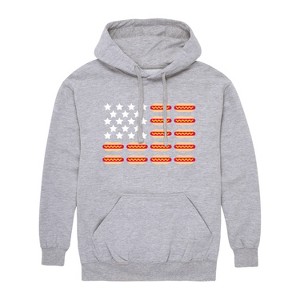 Men's - Instant Message - Hot Dog Flag Graphic Fleece Pullover Hoodie - 1 of 4