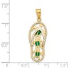Black Bow Jewelry 14k Yellow Gold Large Enamel Sea Turtle Flip Flop Pendant - 4 of 4