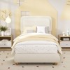 Brafabhome Boucle Cloud Upholstered Twin Size Bed Frame with Round Corners Headboard and Thickened Footboard for Kids, No Box Spring Required - 2 of 4