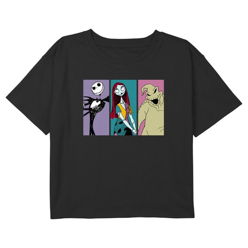 Girl's The Nightmare Before Christmas Jack, Sally, Oogie Portraits T-Shirt, 1 of 4