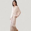 Anna-Kaci Lounge Women's Long Sleeve Pajama Set Watercolor Floral Print Button-Up Top with Relaxed Wide Leg Pants - 3 of 4
