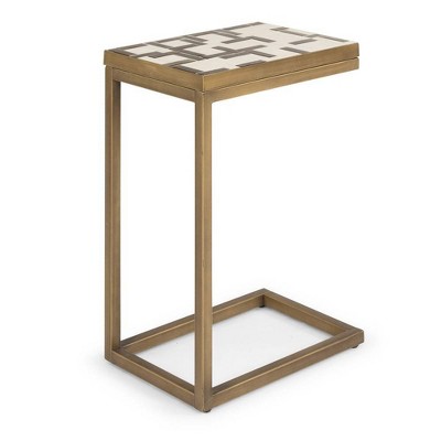 Geometric II Pull Up Table Brushed Brass - Home Styles